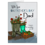 Dad, Father's Day Greeting Card With Rain Boots