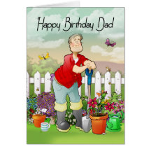 dad gardener birthday greeting card