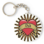 Dad Heart Tattoo keychains