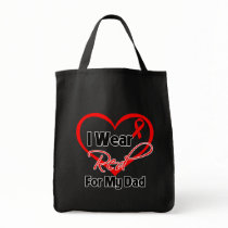 Dad - I Wear a Red Heart Ribbon Tote Bags