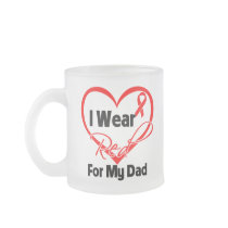 Dad - I Wear a Red Heart Ribbon Coffee Mugs