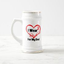 Dad - I Wear a Red Heart Ribbon Mugs