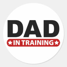 Dad In Training Round Stickers