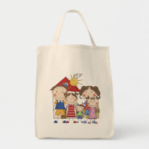 Dad, Mum, Big Sis, Middle Sis, Little Brother Tote Bag