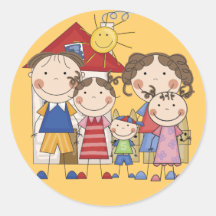 Dad, Mum, Big Sis, Middle Sis, Little Brother Stickers