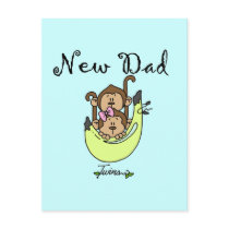 Dad of Twins Boy and Girl Tshirts and Gifts Postcard