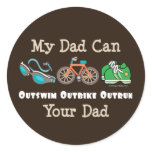 Dad Outswim Outbike Outrun Triathlon Stickers