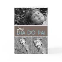 Dad Photo Greeting Card Template | Portuguese