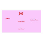 Dad Pink Rose I Profile Card business cards
