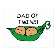 Dad Twin Pod Postcard