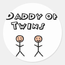 dad twins round stickers