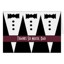 DAD Wedding Thank You - Three Tuxedos Card