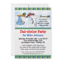 Dadchelor - Cute New Daddy Poker Party Invitations