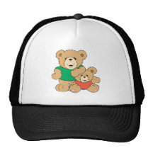 Daddy and Baby Boy Bear Mesh Hat