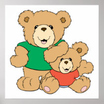 Daddy and Baby Boy Bear Poster