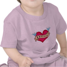 Daddy - Custom Heart Tattoo T-shirts & Gifts