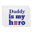 Daddy is My Hero Patriotic Red White and Blue invitations