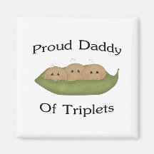 Daddy Of Triplets Fridge Magnet