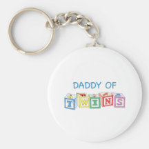 Daddy of Twins Blocks Keychain