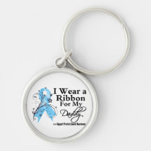 Daddy Prostate Cancer Ribbon Keychain