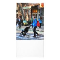 Daddy Pushing Stroller Greenwich Village Picture Card