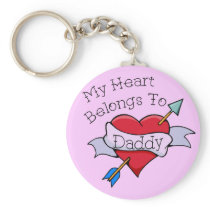 Daddy Tat Heart Keychains