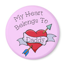 Daddy Tat Heart Refrigerator Magnets