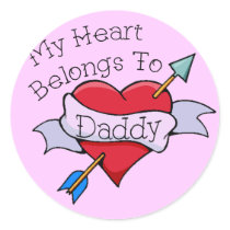 Daddy Tat Heart Sticker
