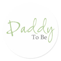 Daddy To Be (Green Script) Sticker