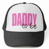 Daddy To Be (Pink Block Font) Mesh Hat