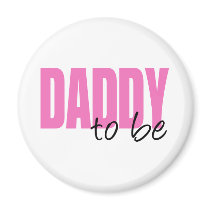 Daddy To Be (Pink Block Font) Refrigerator Magnets