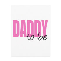 Daddy To Be (Pink Block Font) Postcard