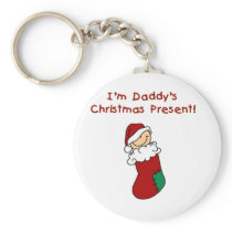 Daddy's Christmas Present T-shirts and Gifts Keychains