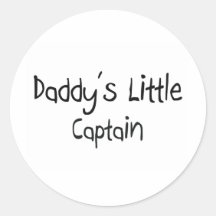 Daddy's Little Captain Round Sticker