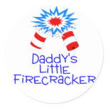 Daddys Little Firecracker Round Sticker
