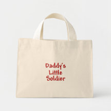 Daddy's Little Soldier (red) Canvas Bags