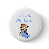 Daddy's Monkey-Blue Tshirts and Gifts Pin