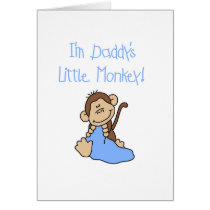Daddy's Monkey-Blue Tshirts and Gifts Greeting Cards