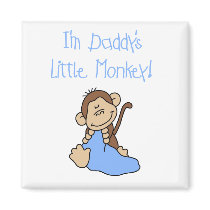 Daddy's Monkey-Blue Tshirts and Gifts Refrigerator Magnet