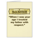 Dadism - Treat your father with respect cards