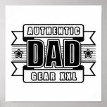 Dads Authentic Father Gear Poster