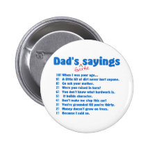 Dads favourite sayings button