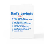 Dads favourite sayings cards