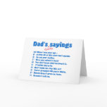Dads favourite sayings cards