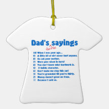 Dad's favourite sayings christmas ornament