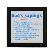 Dad's favourite sayings jewelry box