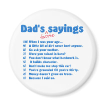 Dads favourite sayings magnet