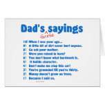 Dad's favourite sayings on gifts for him. cards
