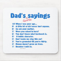 Dad's favourite sayings on gifts for him.