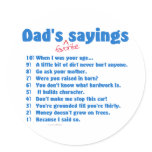 Dad's favourite sayings on gifts for him. stickers
